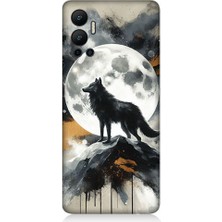 Teknomeg Infinix Hot 12 Uyumlu Ay ve Kurt  Desenli Silikon Kılıf