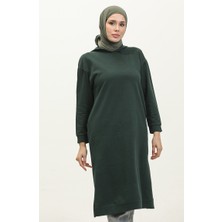 Sefa Merve Kapüşonlu Spor Tunik 3007-35 Nefti Yeşil