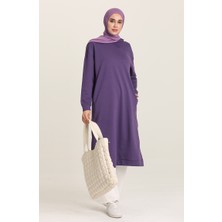 Sefa Merve Kapüşonlu Spor Tunik 3007-15 Mor