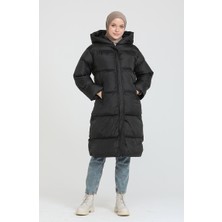 Sefa Merve Kapüşonlu Şişme Mont 7031-02 Siyah