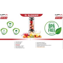 MPIA MP-BL12 126W 2000MAH Şarjlı Cam Blender