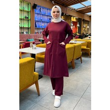 Sefa Merve Iki Iplik Cepli Eşofman Takım 03067-03 Bordo