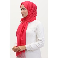 Püsküllü Tafta Şal 1267-43 Açık Fuşya