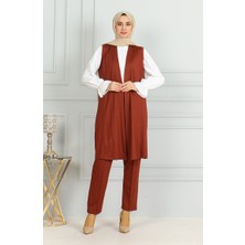 Sefa Merve Yelek Pantolon Ikili Takım 20046-10 Kiremit