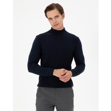 U.S. Polo Assn. Erkek Slim Fit Yarım Balıkçı Yaka Lacivert Kazak 50297054-VR033