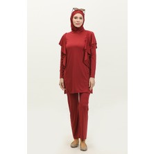 Sefa Merve Garnili Tesettür Mayo 2225A-04 Bordo