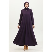 Sefa Merve Fermuarlı Double Mevlana Ferace 2029-04 Mor