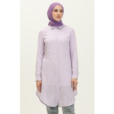 Sefa Merve Viskon Emprime Tunik 2553-04 Lila