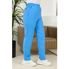 Sefa Merve Beli Lastikli Bol Paça Kot Pantolon 5501-02 Mavi