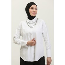 Sefa Merve Düğmeli Gömlek 4300-01 Beyaz