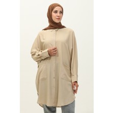 Sefa Merve Cepli Viskon Tunik 6480-17 Bej