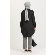 Sefa Merve Cepli Düğmeli Tunik 6472-14 Siyah