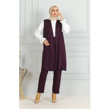 Sefa Merve Yelek Pantolon Ikili Takım 20046-03 Mor