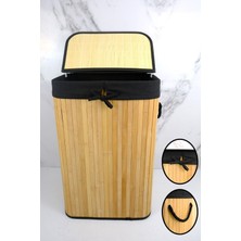 Kahverengi Dikdörtgen Bambu Çamaşır Sepeti Naturel CL-6002-8 C1-1-121 60 x 40 Bambu 31 L +