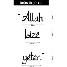 Tol Camp Allah Bize Yeter - Modern Metal Yazı Duvar Dekoru | "allah" 24CM x 13CM "bize" 17CM x 11CM "yeter" 18CM x 15CM