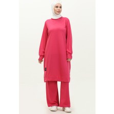 Sefa Merve Iki Ip Tunik Pantolon Ikili Takım 0044-11 Fuşya