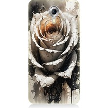 Teknomeg General Mobile Discovery 4g Uyumlu Gül ve Gri  Desenli Silikon Kılıf