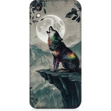 Teknomeg Huawei Honor 8s Uyumlu Kurt ve Ay  Desenli Silikon Kılıf