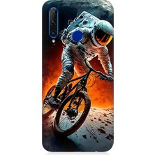 Teknomeg Huawei Honor 20 Lite Uyumlu Uzayda Bisiklet  Desenli Silikon Kılıf
