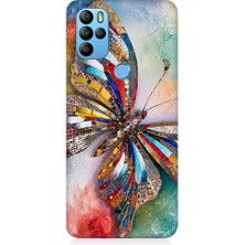 Teknomeg General Mobile GM21 Pro Uyumlu Renkli Kelebek  Desenli Silikon Kılıf