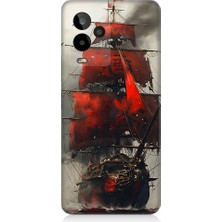 Teknomeg General Mobile GM24 Pro Uyumlu Kırmızı Yelkenli  Desenli Silikon Kılıf