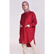 Sefa Merve Cepli Viskon Tunik 6480-04 Bordo