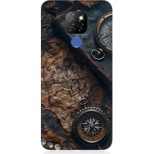 Teknomeg General Mobile GM20 Uyumlu Eski Harita  Desenli Silikon Kılıf