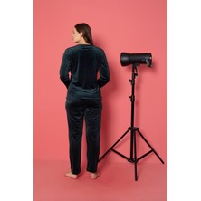 Lukitus Baskılı Kadife Pijama Takımı