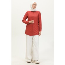 Sefa Merve Düğmeli Tunik 6111-03 Koyu Soğan Kabuğu