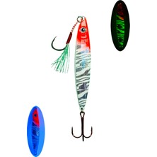 S.F. Jig Sardin 22G - Sahte Yem Kaşık Rapala - Levrek, Palamut, Lüfer, Çinekop, Turna Jig Yemi-Zebra Glow