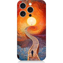 Teknomeg Apple iPhone 15 Pro Max Uyumlu Işıklı Yol  Desenli Silikon Kılıf