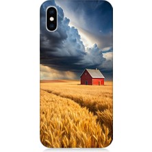 Teknomeg Apple iPhone x Uyumlu Buğday Tarlası  Desenli Silikon Kılıf