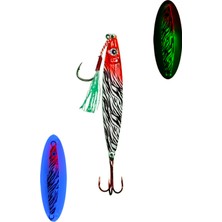 Sardin 34G - Sahte Yem Kaşık Rapala - Levrek, Palamut, Lüfer, Çinekop, Turna Jig Yemi -Zebra Glow