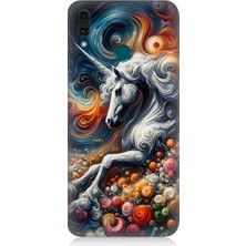 Teknomeg Huawei Y7 2018 Uyumlu Renkli At  Desenli Silikon Kılıf