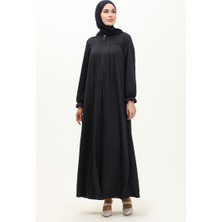 Sefa Merve Robalı Fermuarlı Ferace 0702-03 Lacivert