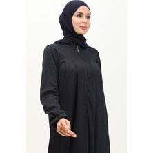 Sefa Merve Robalı Fermuarlı Ferace 0702-03 Lacivert