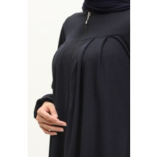 Sefa Merve Robalı Fermuarlı Ferace 0702-03 Lacivert
