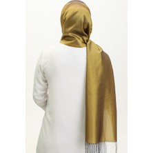 Püsküllü Tafta Şal 1267-11 Yağ Yeşili
