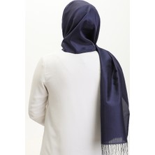 Püsküllü Tafta Şal 1267-42 Lacivert