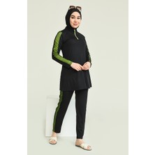 Sefa Merve Fileli Tesettür Mayo 2207-01 Siyah Yeşil