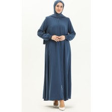 Sefa Merve Kolu Lastikli Ferace 5049-06 Indigo