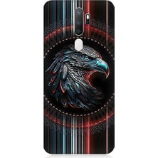 Teknomeg Oppo A5 2020 Uyumlu Kartal Baş  Desenli Silikon Kılıf