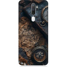 Teknomeg Oppo A5 2020 Uyumlu Eski Harita  Desenli Silikon Kılıf