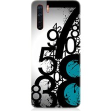 Teknomeg Oppo Reno 3 Uyumlu Sayısal Karmaşa  Desenli Silikon Kılıf