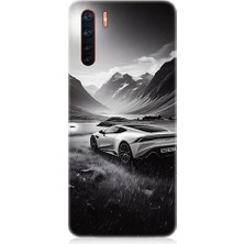 Teknomeg Oppo Reno 3 Uyumlu Dağ Yolunda Araba  Desenli Silikon Kılıf