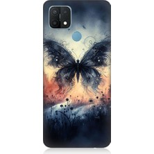 Teknomeg Oppo A15 Uyumlu Kanatlı Kelebek  Desenli Silikon Kılıf