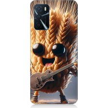 Teknomeg Oppo A16 Uyumlu Gitar Buğdayı  Desenli Silikon Kılıf