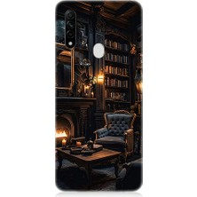 Teknomeg Oppo A31 Uyumlu Kütüphane Odası  Desenli Silikon Kılıf