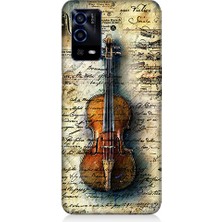 Teknomeg Oppo A55 Uyumlu Eski Keman  Desenli Silikon Kılıf