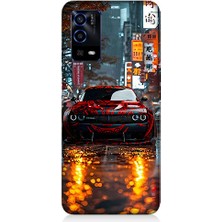 Teknomeg Oppo A55 Uyumlu Gece Araba  Desenli Silikon Kılıf